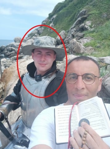 Miles Routledge during his visit to Snake Island