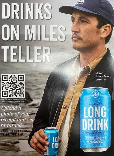 Miles Teller co-founder of Long Drink