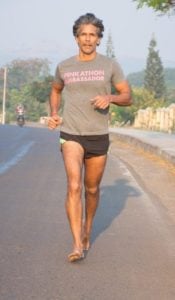 Milind Soman barefoot running