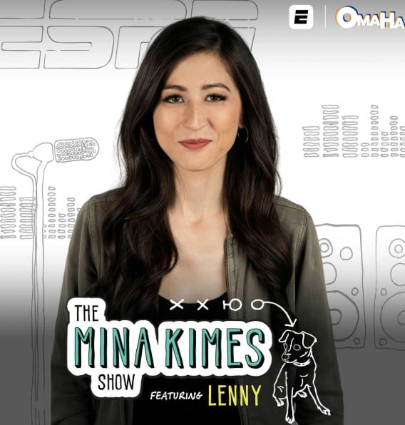 Mina Kimes on the poster of the sports show The Mina Kimes Show
