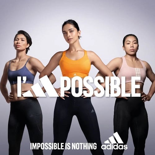 Mirabai Chanu in a print advertisement of Adidas
