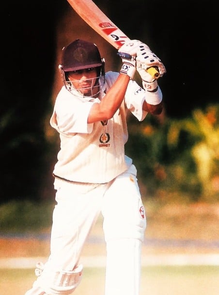 Mithun Manhas while batting during a match