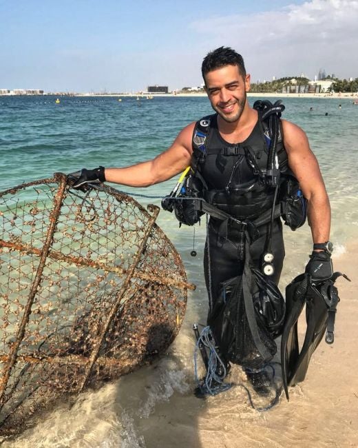 Mo Ismail during the Red Sea cleaning campaign