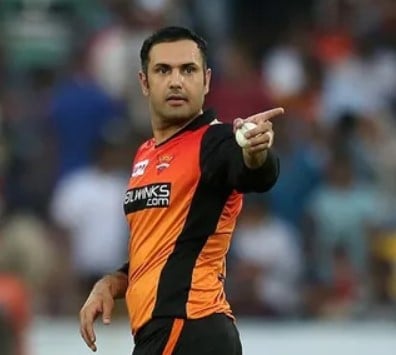 Mohammad Nabi playing for SunRisers Hyderabad (SRH) in his IPL debut