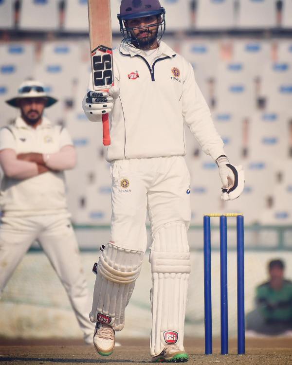 Mohammed Azharuddeen playing in a domestic match for Kerala