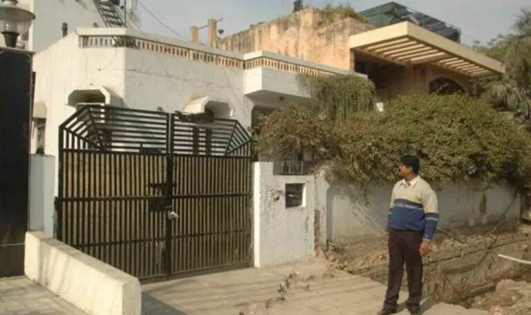 Mohinder Singh Pandhers house near Nithari village in Noida which is associated with the 2006 Nithari serial murders
