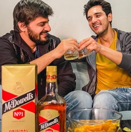 Mohit Duseja while enjoying an alcoholic beverage