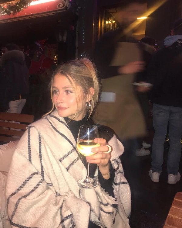 Mollie Pearce while having wine