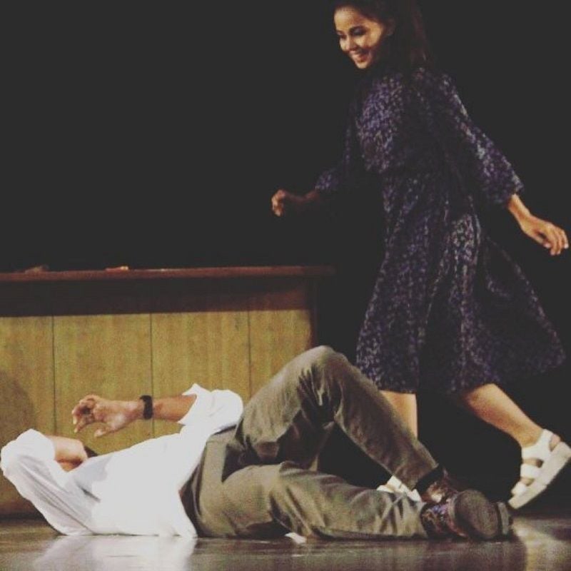 Monica Chaudhary performing as a theatre artist