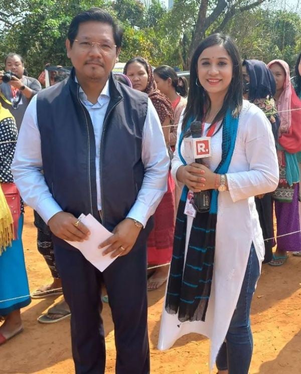 Monica Grover interviewing Conrad Sangma