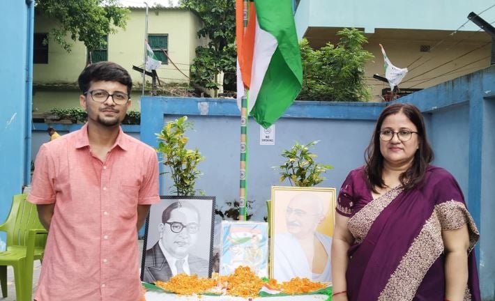 Manojit Mishra during a college event as a staffer