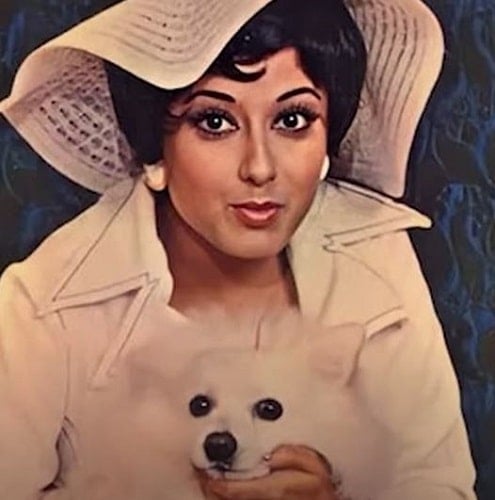Moushumi Chatterjee with her pet dog
