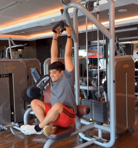 Mridul Tiwari during a gym session