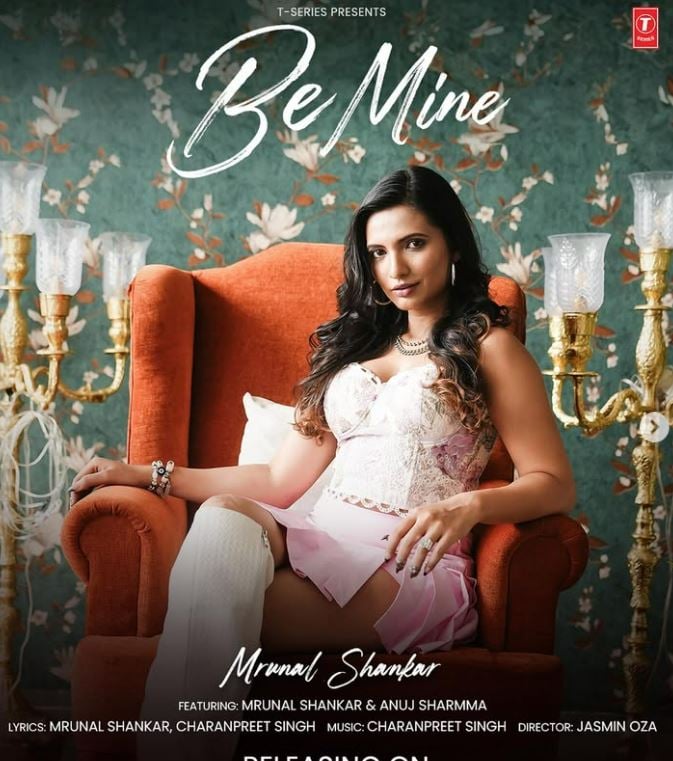 Mrunal Shankar on the poster of the song Be Mine