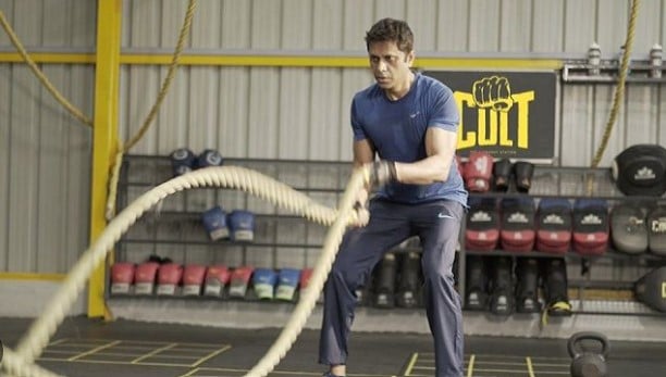 Mukesh Bansal while working out at his gym