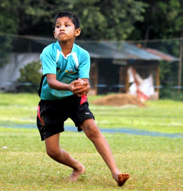 Musheer Khan during a practice session