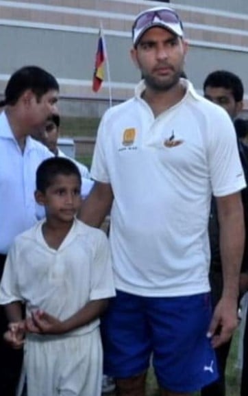 Musheer Khan with Yuvraj Singh