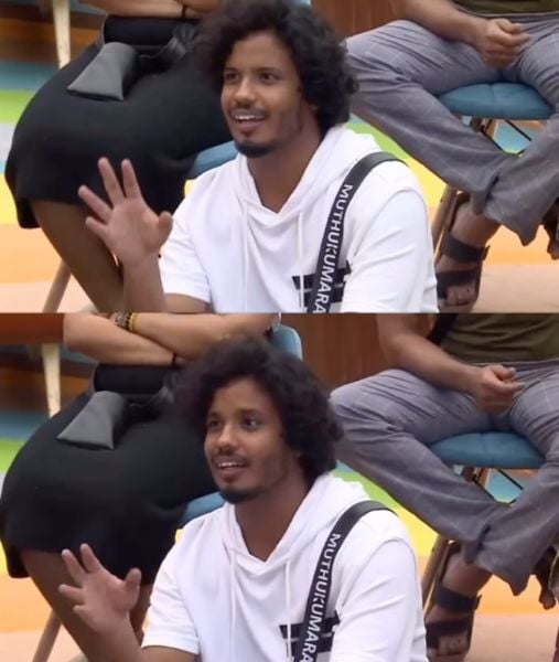 Muthukumaran Jegatheesan in a still from the Tamil reality TV series titled 