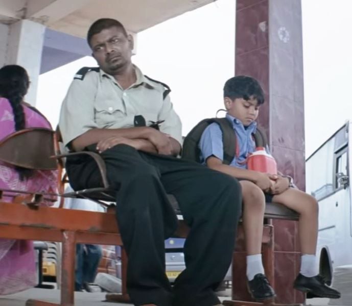 Mysskin (left) in a still from the film 