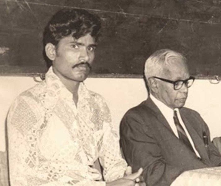 N. Chandrababu Naidu (left) when he was active in student politics