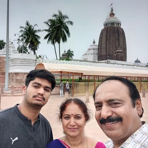 NT Ramaswamy in a temple