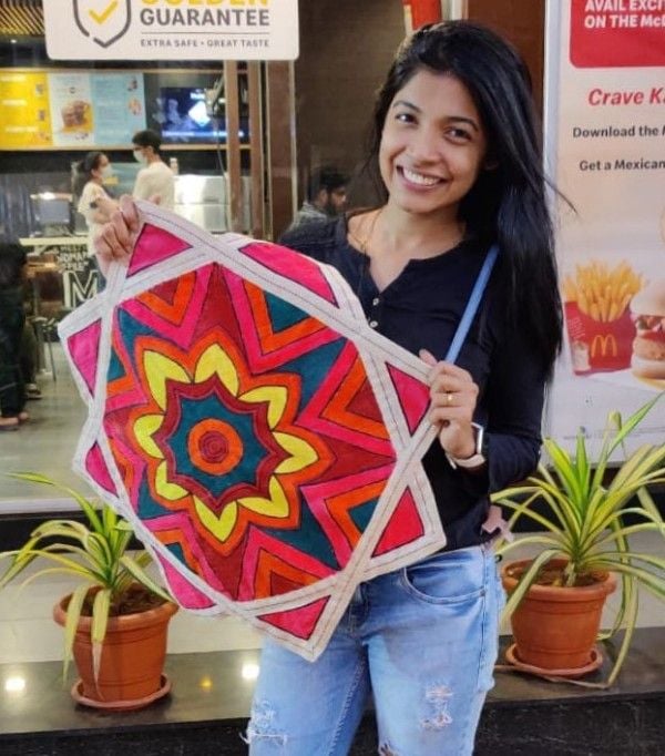 Nabha Gaddamwar teaching at her school