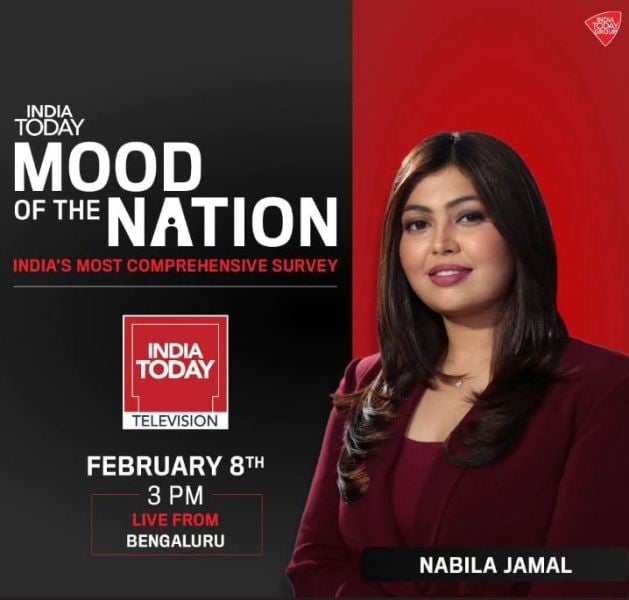Nabila Jamal as an anchor for India Today