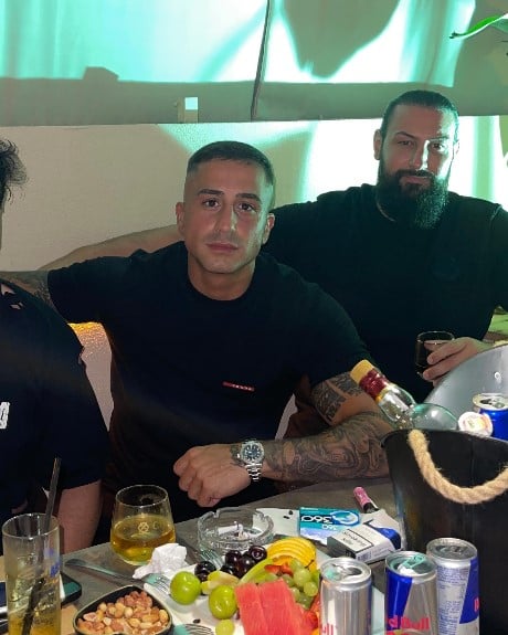 Nadiem Bahiat while enjoying alcohol with his friends