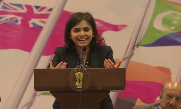 Nagma Mallick while speaking at a Foreign Policy Workshop