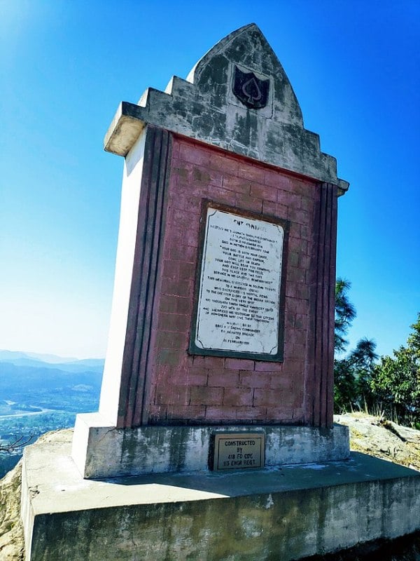 A memorial erected atop Tain Dhar ridge to honour Jadunath Singh Rathore and his fellow comrades who laid down their lives during the Battle of Tain Dhar