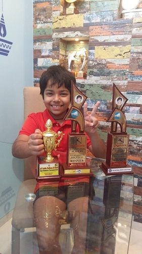 Naishaa Kaur Bhatoye with her trophies