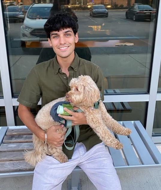 Nalin Haley with his dog