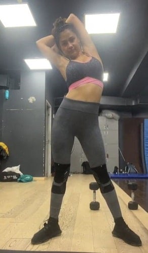 Namrita Malla in a gym