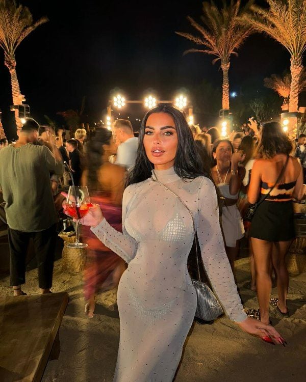 Nancy Tawby while having an alcoholic drink 