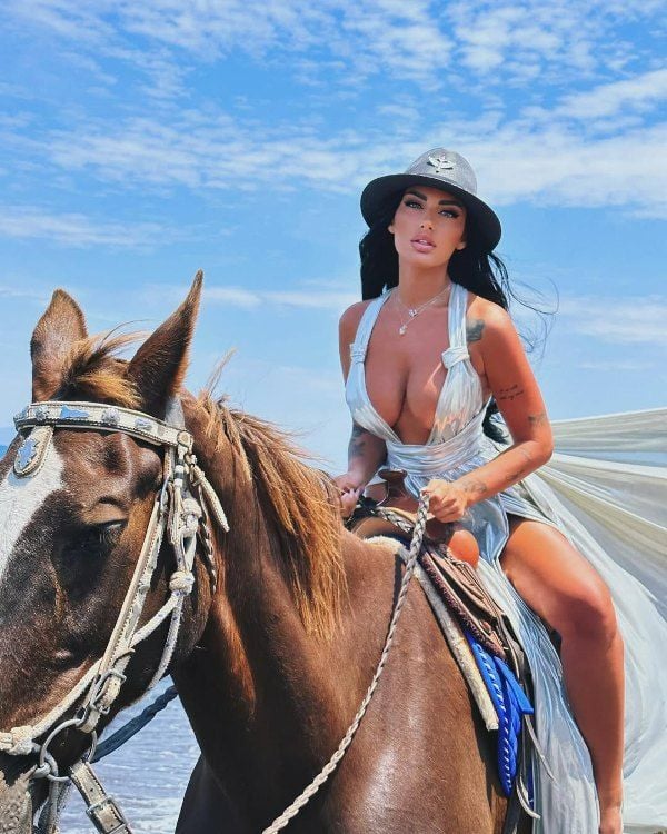 Nancy Tawby while horse riding