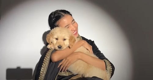 Nancy Tyagi with her pet dog