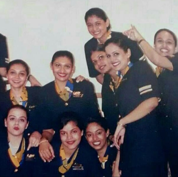 Nandini Singh with her airline colleagues