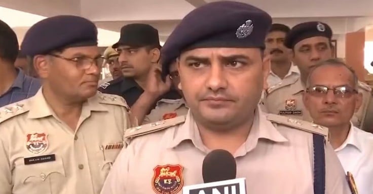 Narendra Bijarniya while talking to the media