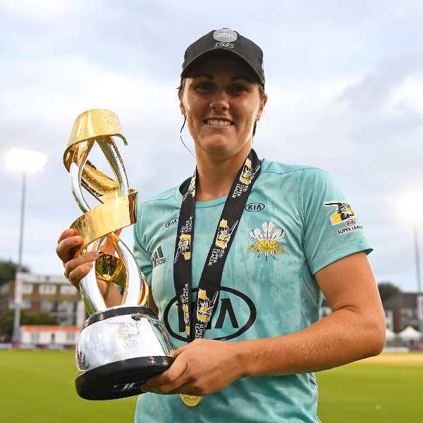 Nat Sciver-Brunt after winning Super League trophy for Surrey