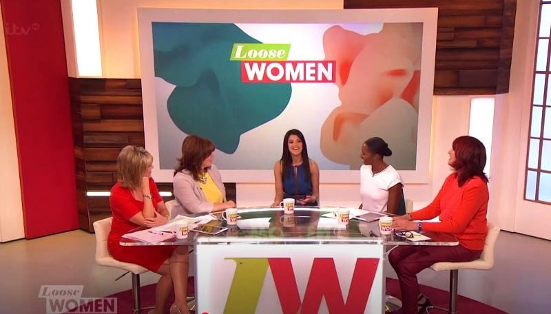 Natalie Anderson (centre) while hosting the show 