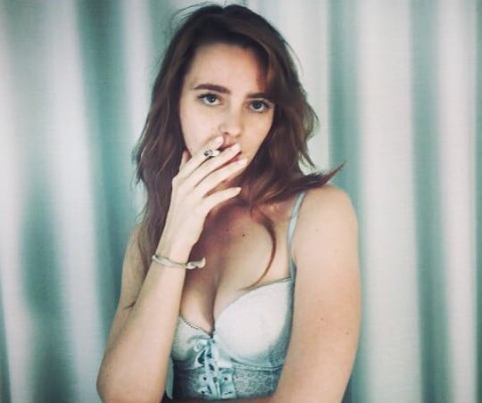 Natasha Bassett smoking