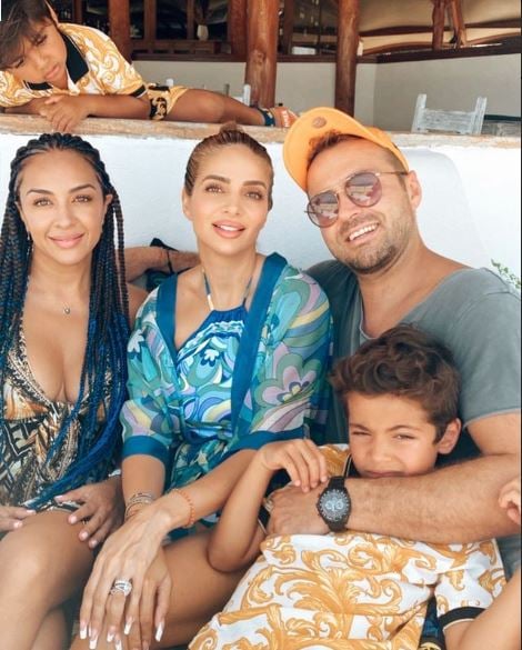 Natasha Madhvani (left) vacationing in Kenya