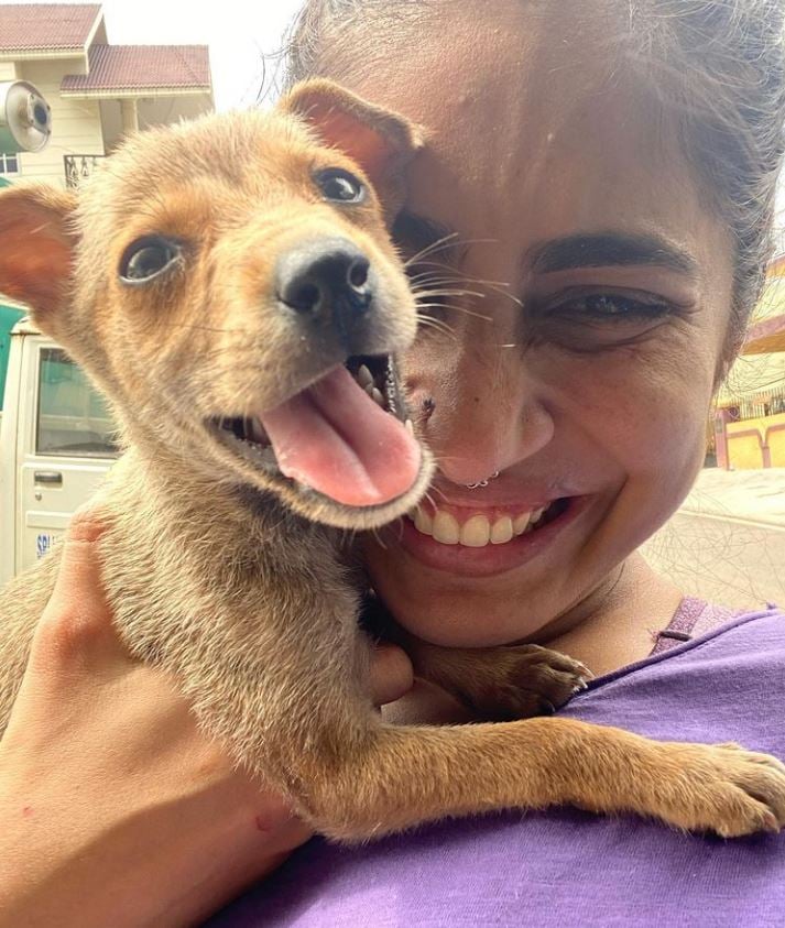 Natasha Noel with her pet