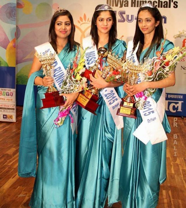 Natasha Singh (middle) crowned Miss Himachal 2015