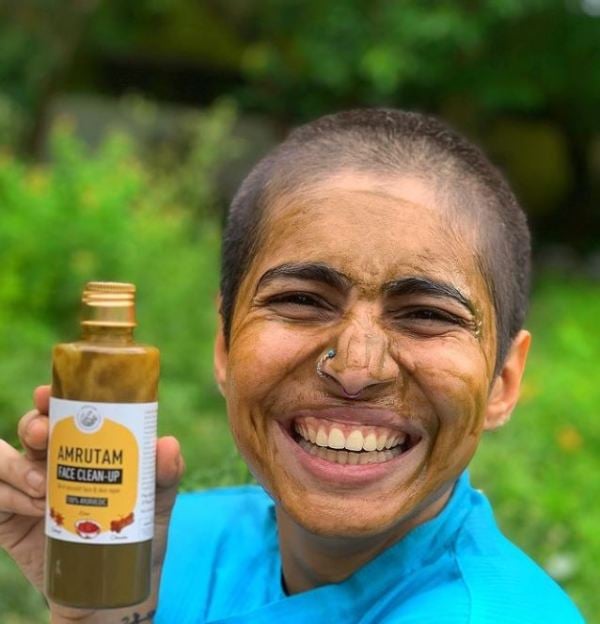 Natasha while advertising a beauty product