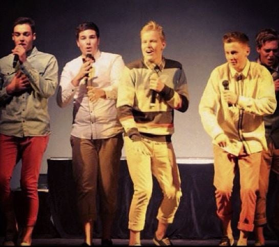 Nathan Ellis (second from right) during a school function