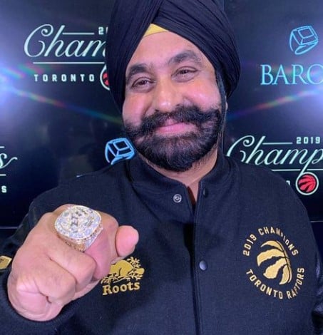 Nav Bhatia while showing the official NBA championship ring