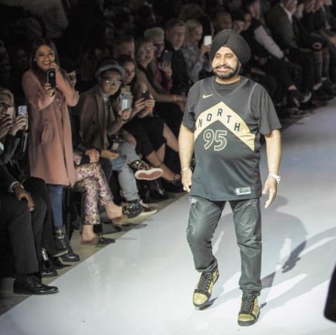 Nav Bhatia while walking the ramp at a fashion show
