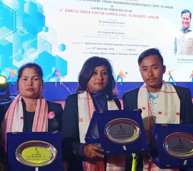 Nayanmoni Saikia after winning an accolade in Khelo India Youth Games in 2020