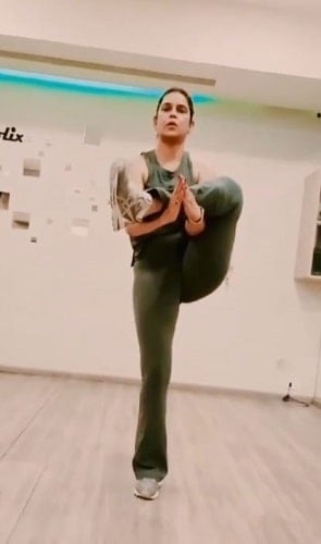 Neelam Singh during her yoga session